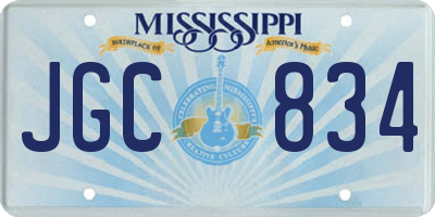 MS license plate JGC834