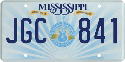 MS license plate JGC841