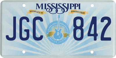 MS license plate JGC842
