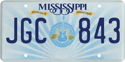 MS license plate JGC843