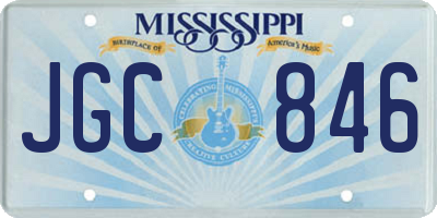 MS license plate JGC846