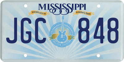MS license plate JGC848
