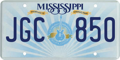 MS license plate JGC850