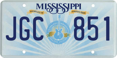 MS license plate JGC851