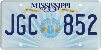 MS license plate JGC852