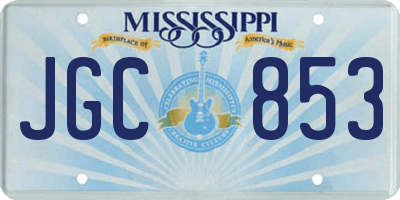 MS license plate JGC853