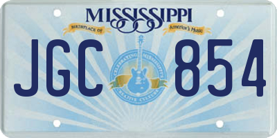 MS license plate JGC854