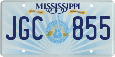 MS license plate JGC855
