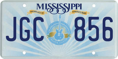 MS license plate JGC856