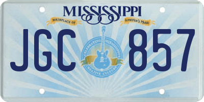 MS license plate JGC857