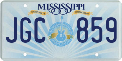 MS license plate JGC859