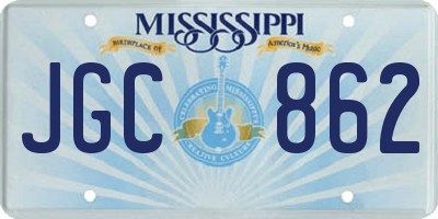 MS license plate JGC862