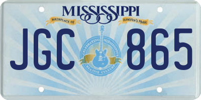 MS license plate JGC865