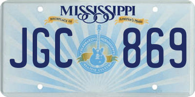 MS license plate JGC869