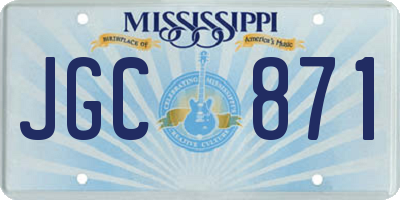 MS license plate JGC871