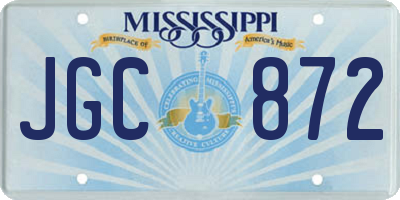 MS license plate JGC872