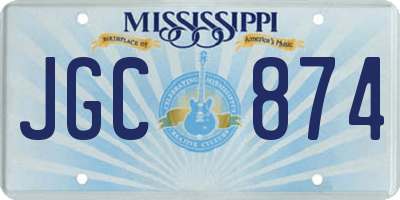 MS license plate JGC874