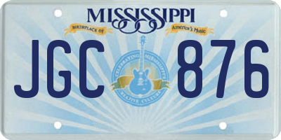 MS license plate JGC876