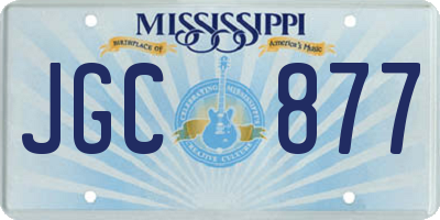 MS license plate JGC877