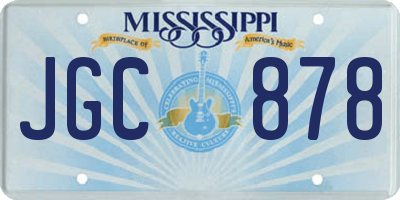 MS license plate JGC878