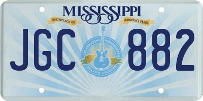 MS license plate JGC882