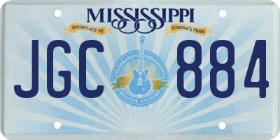 MS license plate JGC884