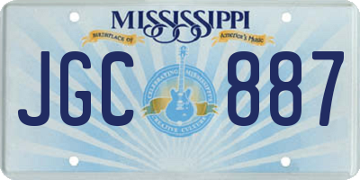 MS license plate JGC887
