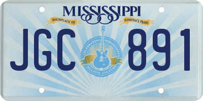 MS license plate JGC891