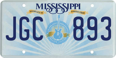 MS license plate JGC893