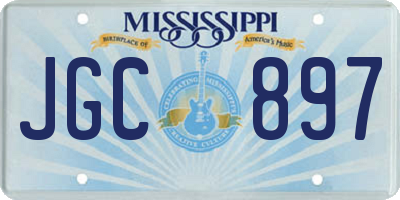 MS license plate JGC897