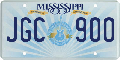 MS license plate JGC900