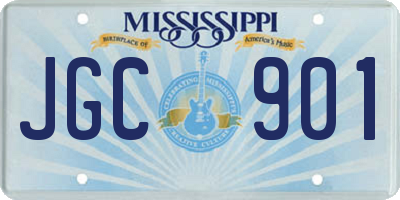 MS license plate JGC901