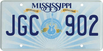 MS license plate JGC902