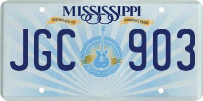 MS license plate JGC903