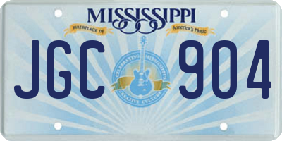 MS license plate JGC904