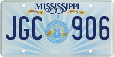MS license plate JGC906