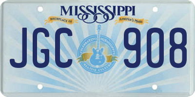 MS license plate JGC908