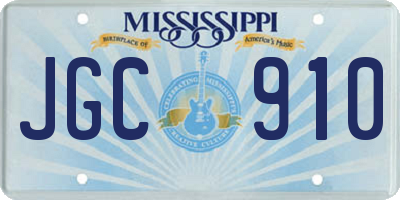 MS license plate JGC910