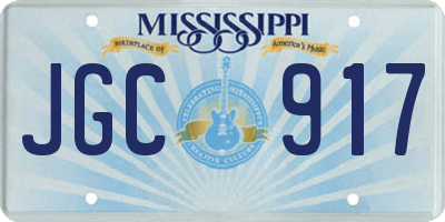 MS license plate JGC917