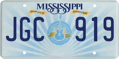 MS license plate JGC919