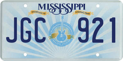 MS license plate JGC921