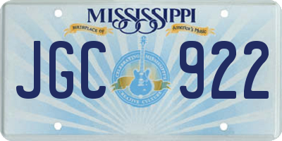MS license plate JGC922
