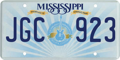 MS license plate JGC923
