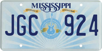 MS license plate JGC924