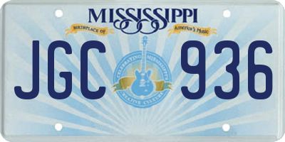 MS license plate JGC936