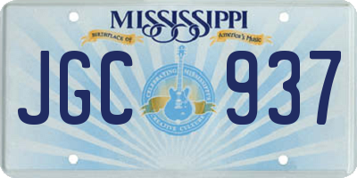 MS license plate JGC937