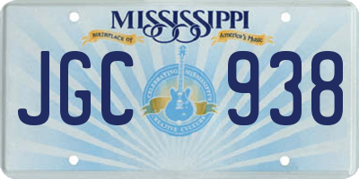 MS license plate JGC938