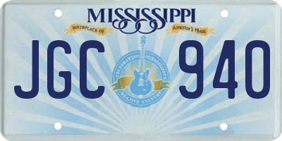 MS license plate JGC940