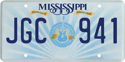 MS license plate JGC941