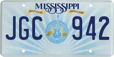 MS license plate JGC942